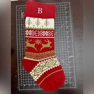 Reindeer Christmas Stocking(s) with “B” Monogram NWOT